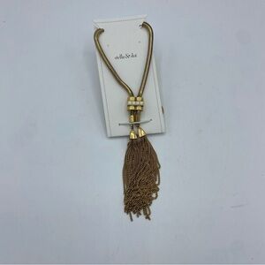 Stella & Dot Gold Chain Tassel Necklace new edgy fun
